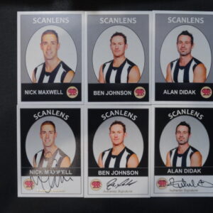 2019 SCANLENS BASE/SIGNATURE CARD COLLINGWOOD BUNDLE - MAXWELL/JOHNSON/DIDAK