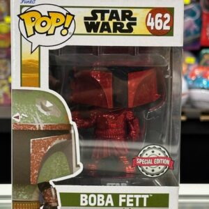 Funko Pop! Star Wars: The Mandalorian - Boba Fett Red Chrome (Special Edition) #462