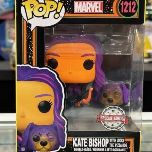 Funko Pop! Marvel Comics - Kate Bishop & Lucky the Pizza Dog Black Light (Special Edition) #1212