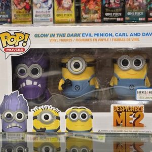 Funko Pop! Despicable Me 2 - Glow In The Dark Evil, Minion Carl Dand Dave (Barnes & Noble Exclusive) 3 Pack